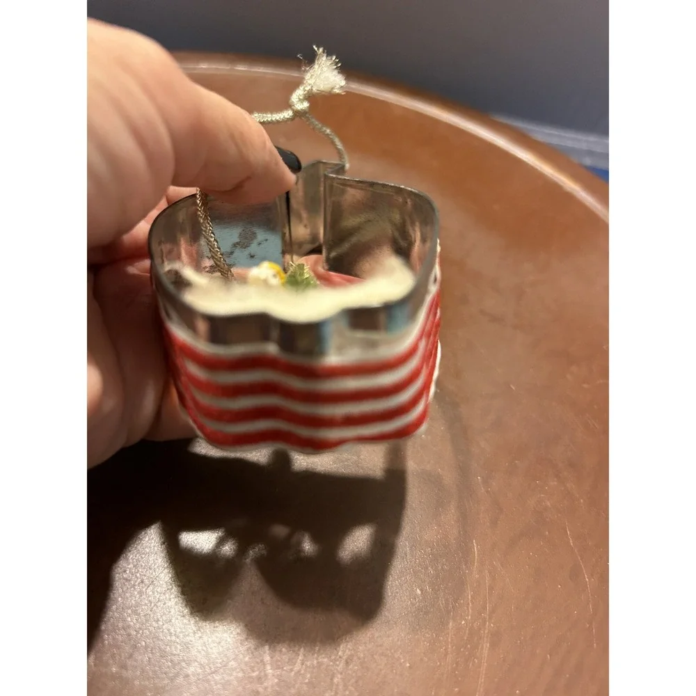 Vintage Diorama Christmas Holiday Ornament Tree Toys Kitschy Cookie Cutter 3D